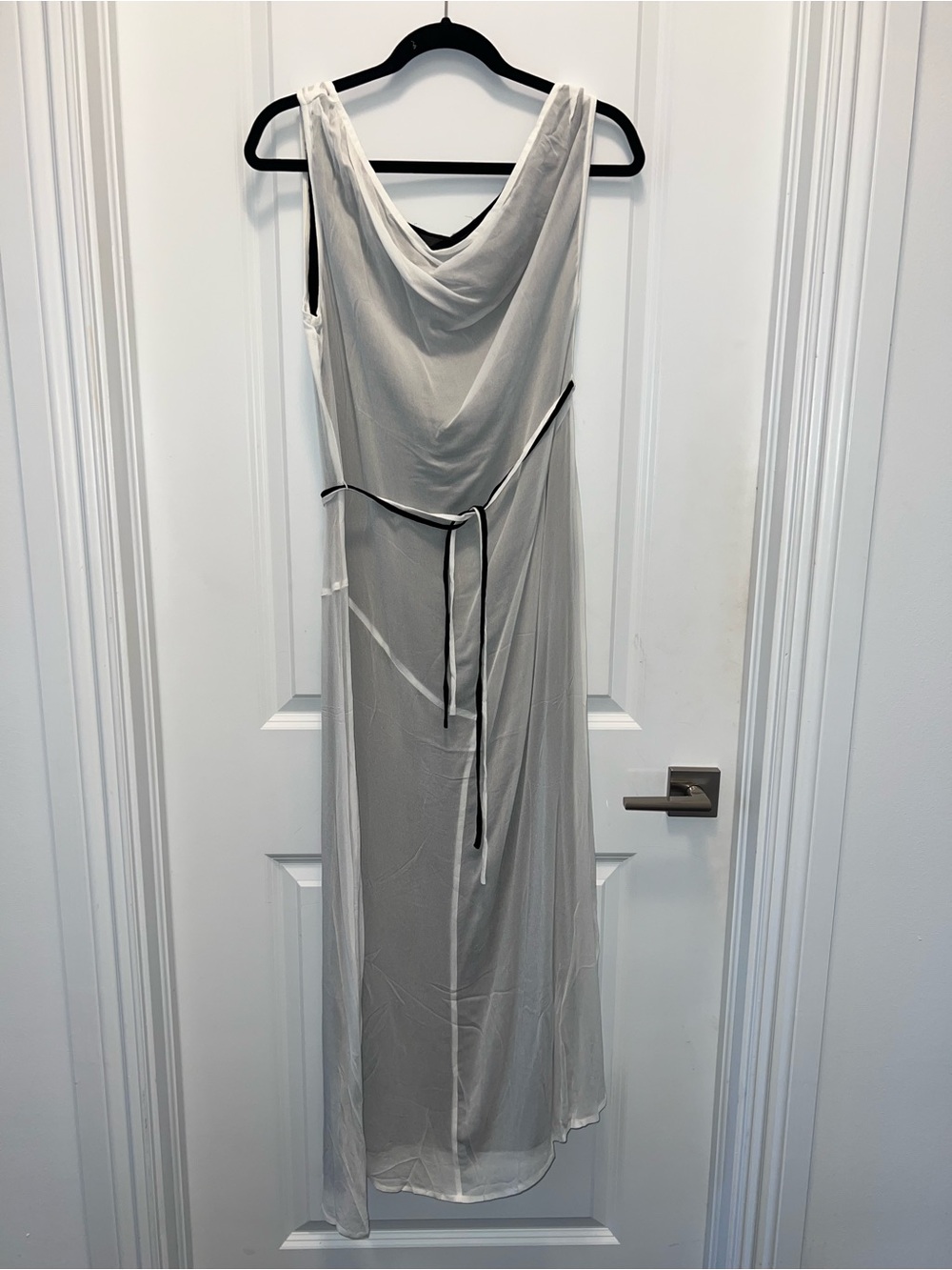 DISSH MIA OFF WHITE PANELLED MIDI DRESS